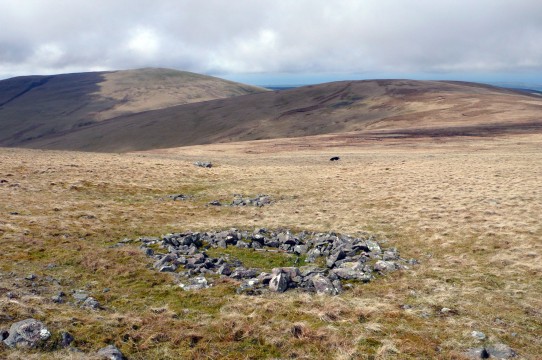 Ring cairns on Ennerdale Fell, Lank Rigg and Whoap   beyond